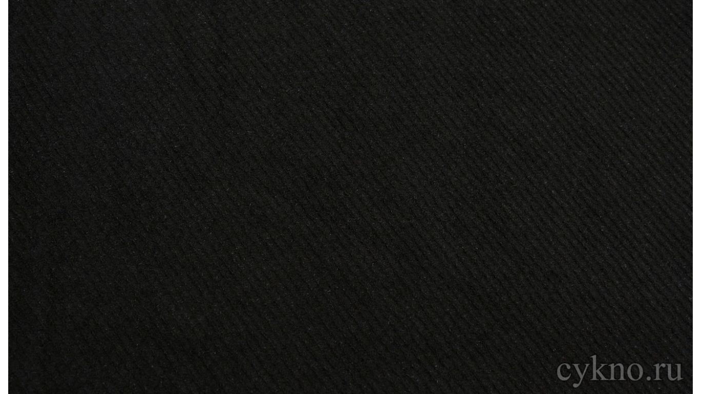 Ткань Пальтовая черная в косой рубчик